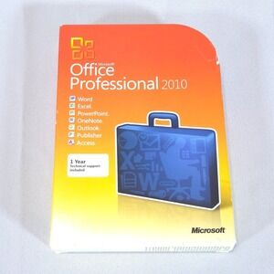 Microsoft Office Professional 2010 Retail Box with DVD and Product Key